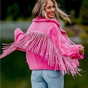 Rodeo Ready!!!  Buddy Love Pink Fringe Jacket in Small